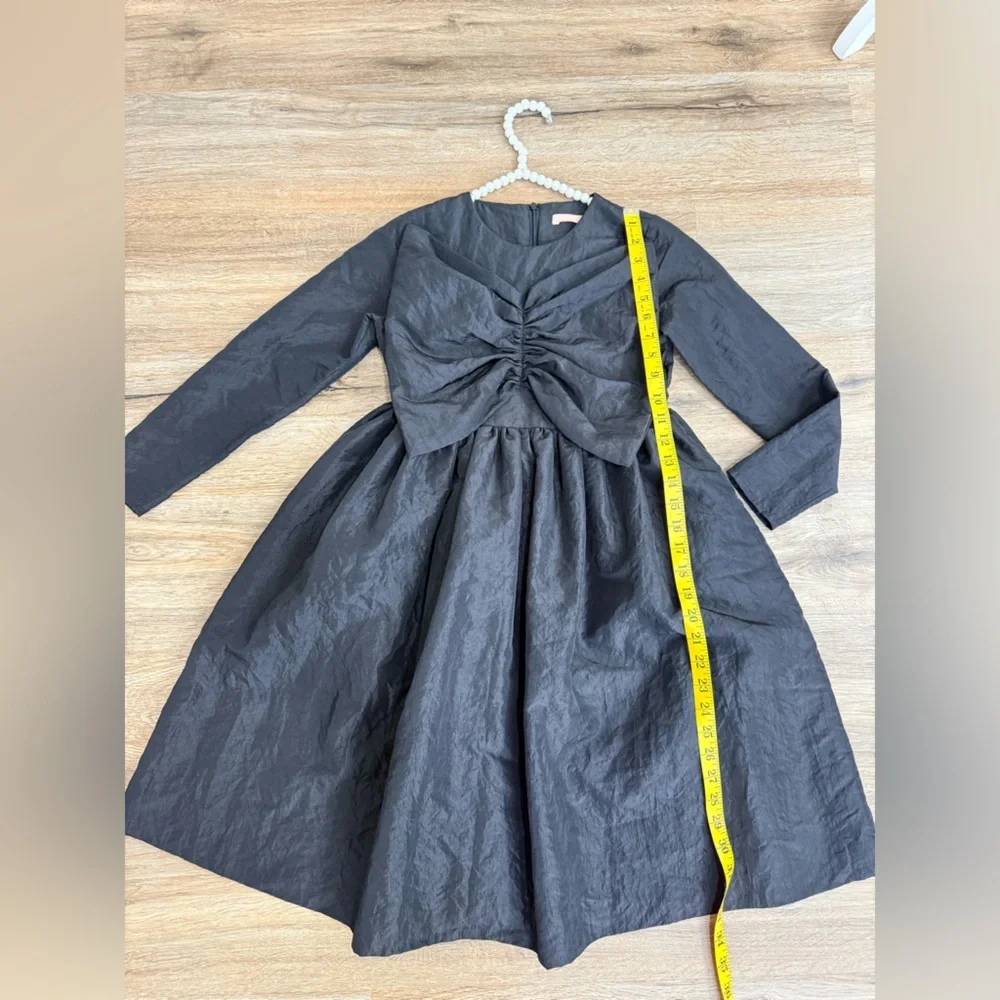 MummyMoon Kids Girls' Crew Neck Knee-Length with Bow Dress Size 10